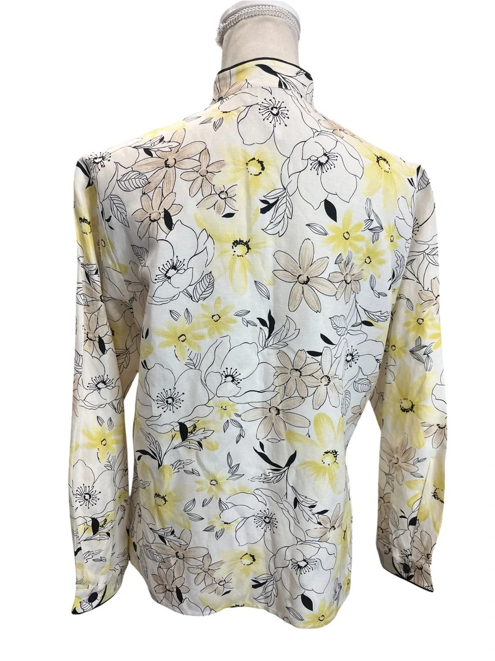 Pendleton Petite 8P Silk Linen Floral Mandarin Collar Frog Closure Jacket - Picture 10 of 16